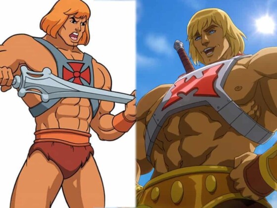 Comparison between scrawny 80s He-Man and Beefier Masters of the Universe: Revelations He-Man