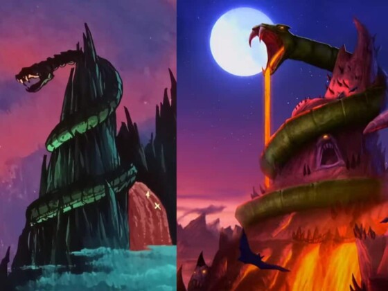 Comparison between 80s Snake Mountain and Masters of the Universe: Revelations Snake Mountain.