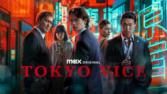 Tokyo Vice splash image featuring from left to right: Katagiri, Eimi, Jake, Samantha, and Sato