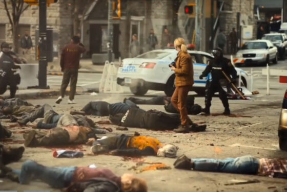 Lee surveys the carnage on the NYC streets, there are bodies everywhere.